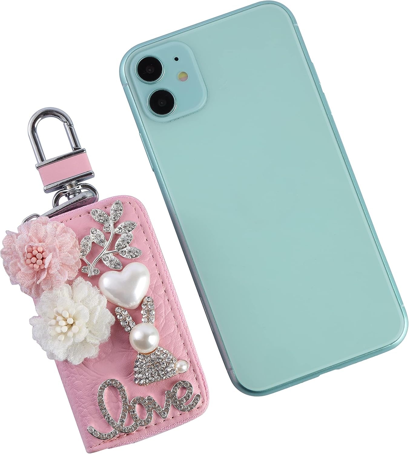 Car Key Case Holder Key Fob Protector Leather Car Smart Key Chain Holder Keyring Zipper Bag Key Fob Cover Case
