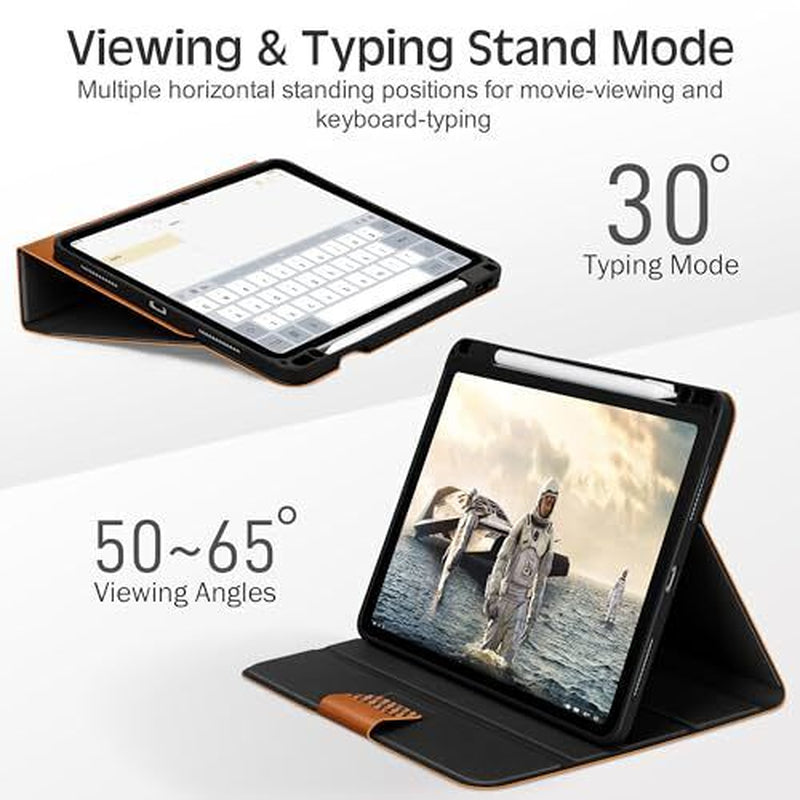 Case for Ipad Pro 13 Inch Case (2024, M4) with Pencil Holder, Vegan Brown
