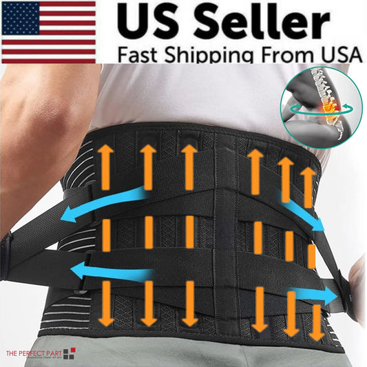 Ultimate Adjustable Lower Back Brace - Lumbar Support Waist Belt for Pain Relief for Men & Women