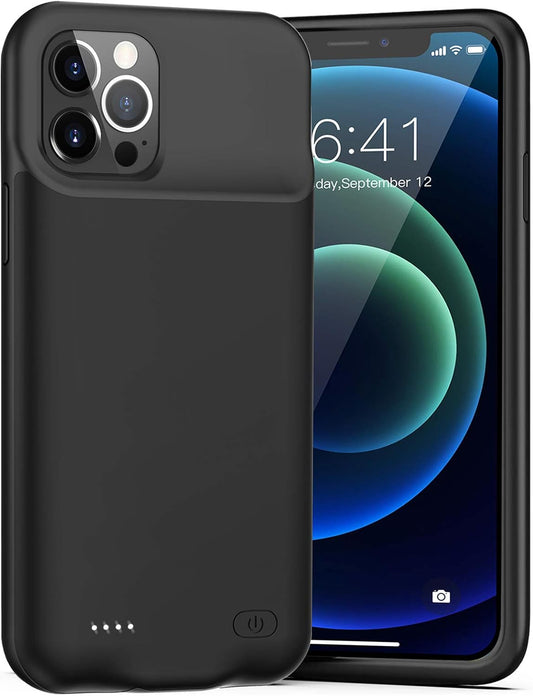 Battery Case for Iphone 12/12 Pro, [Upgraded] 7000Mah Rechargeable Portable Charging Case for Iphone 12/12 Pro (6.1 Inch) Extended Battery Pack Protective Charger Case (Black)