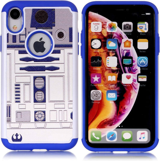 Case - R2D2 Astromech Droid Robot Pattern Shock-Absorption Hard PC and Inner Silicone Hybrid Dual Layer Armor Defender Protective Case Cover for Apple Iphone Xr 6.1 Inch(2018)