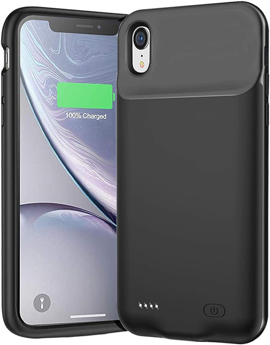 Battery Case for Iphone XR, 7000Mah Slim Portable Protective Charging Case Compatible with Iphone XR (6.1 Inch) Rechargeable Battery Pack Charger Case (Black)
