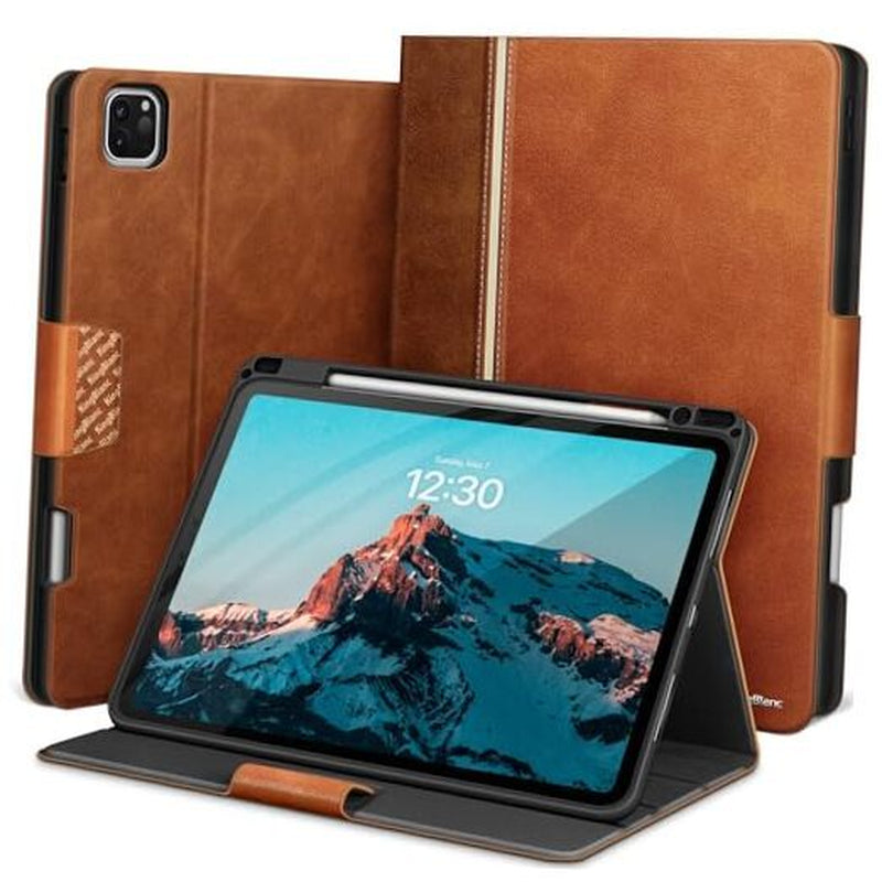Case for Ipad Pro 13 Inch Case (2024, M4) with Pencil Holder, Vegan Brown